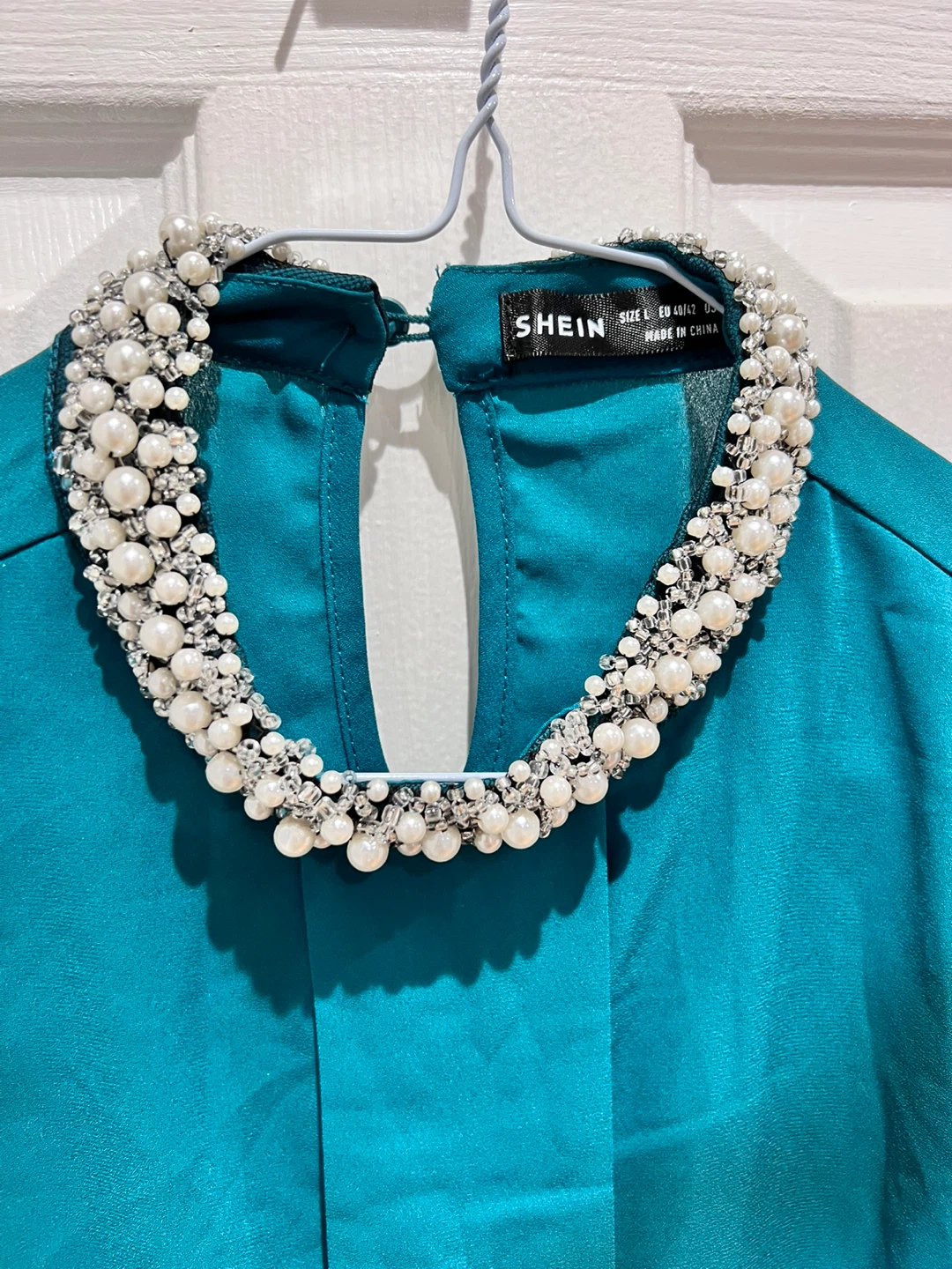 Teal Pearl collar blouse - photo 2