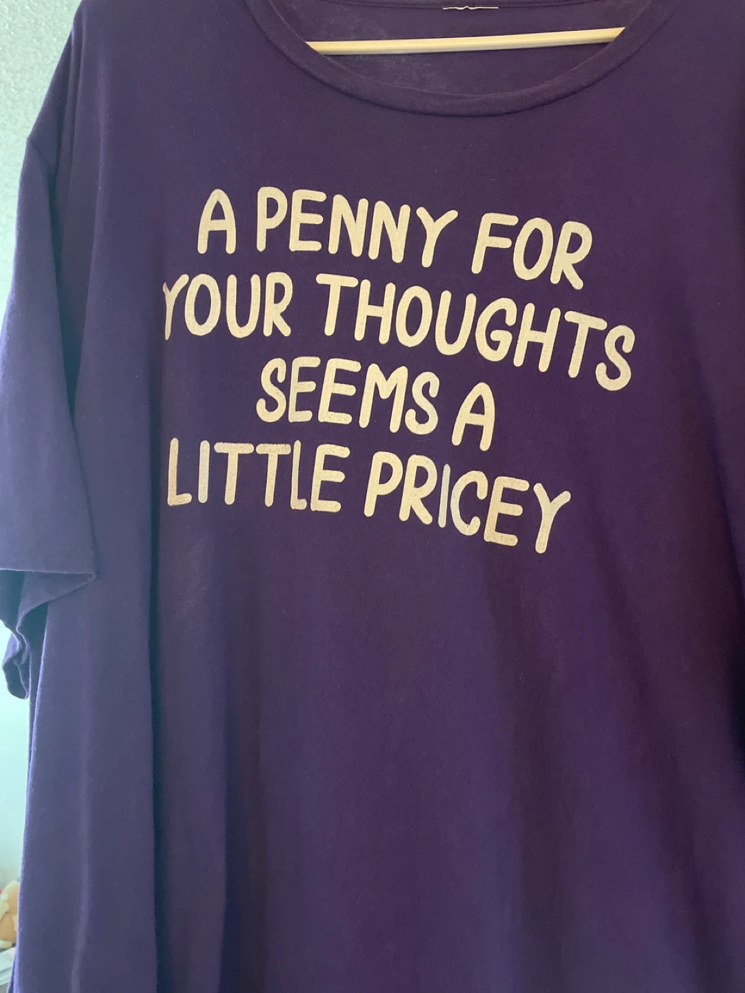 Purple T-Shirt - A Penny For Your Thoughts