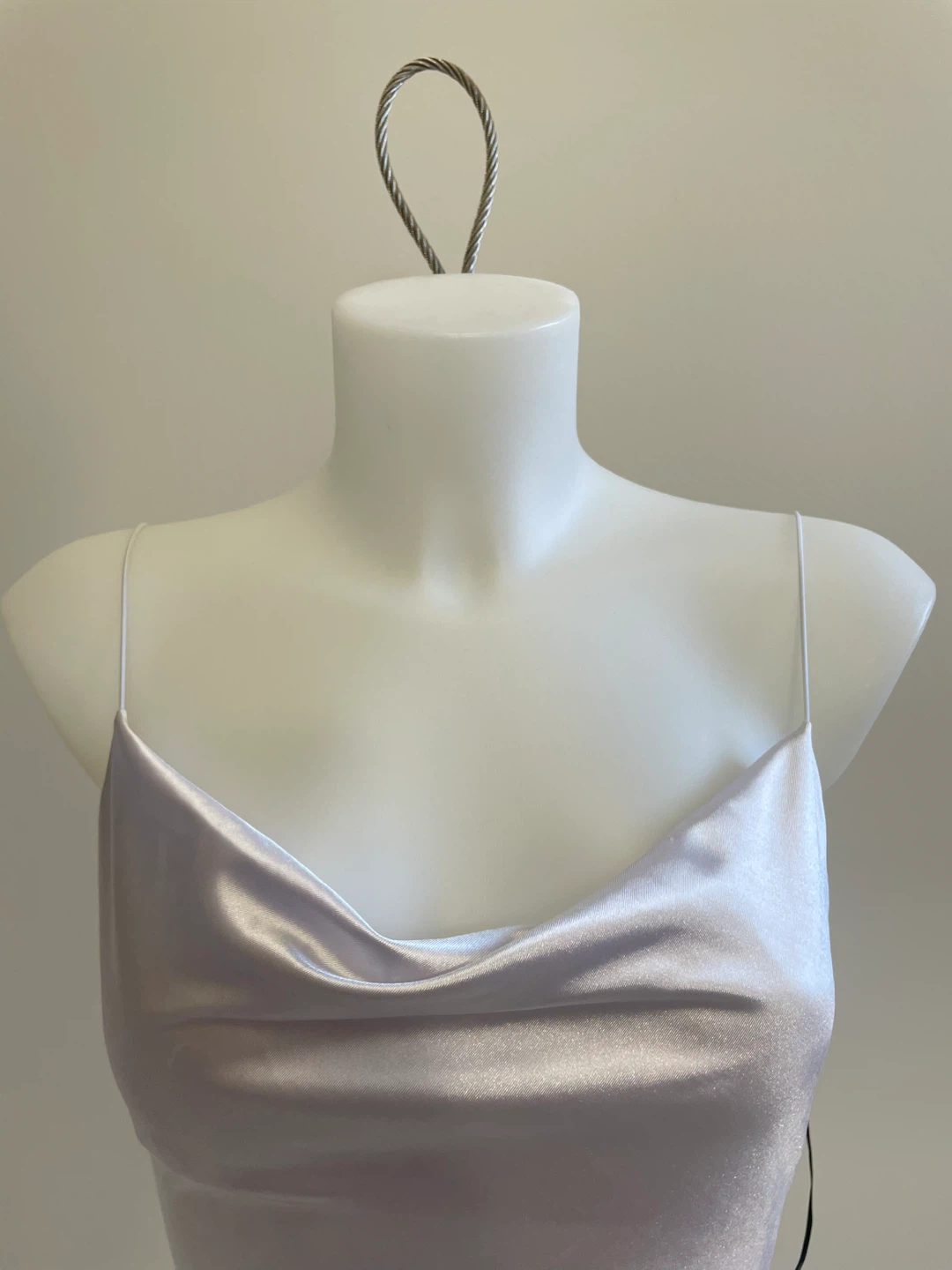 Forever 21 Silver Satin Cowl Neck Bodysuit XS - photo 2