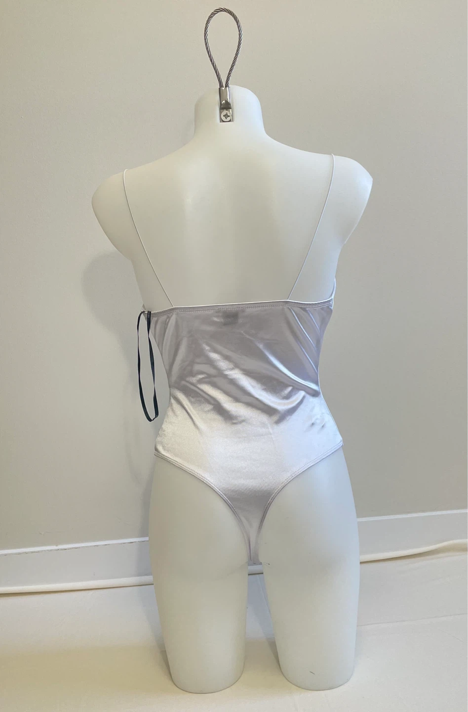 Forever 21 Silver Satin Cowl Neck Bodysuit XS - photo 3