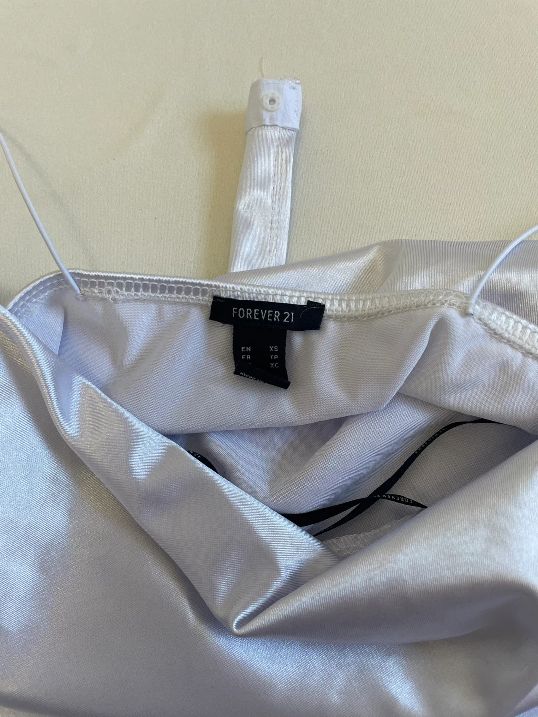 Forever 21 Silver Satin Cowl Neck Bodysuit XS - photo 4