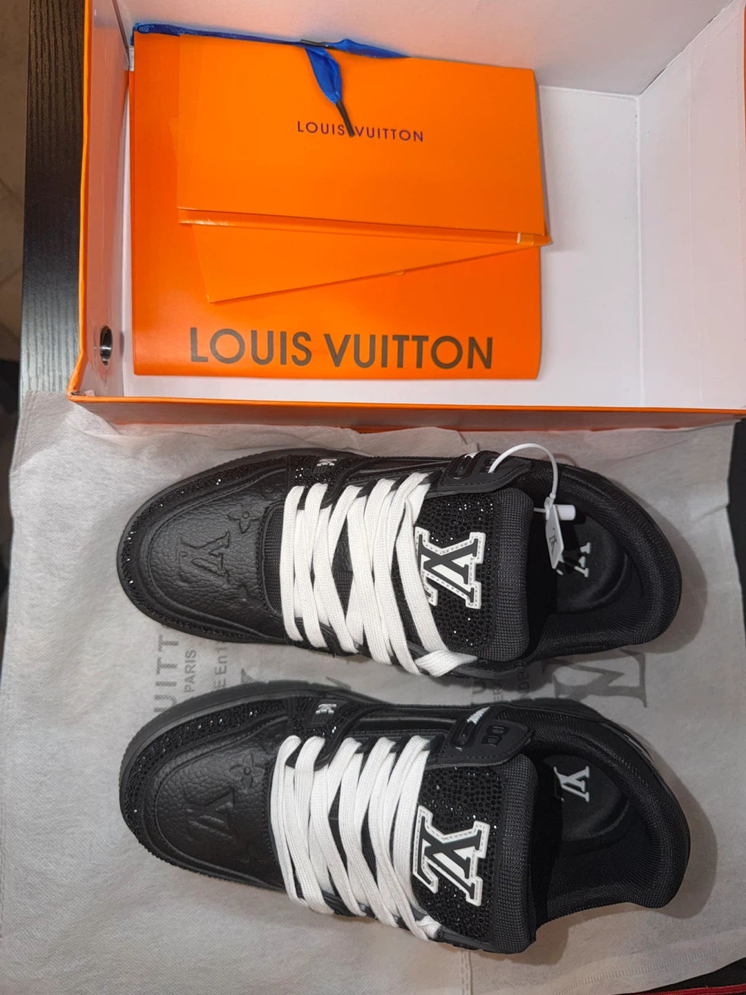 Louis Vuitton Black Rhinestone Sneakers - photo 3