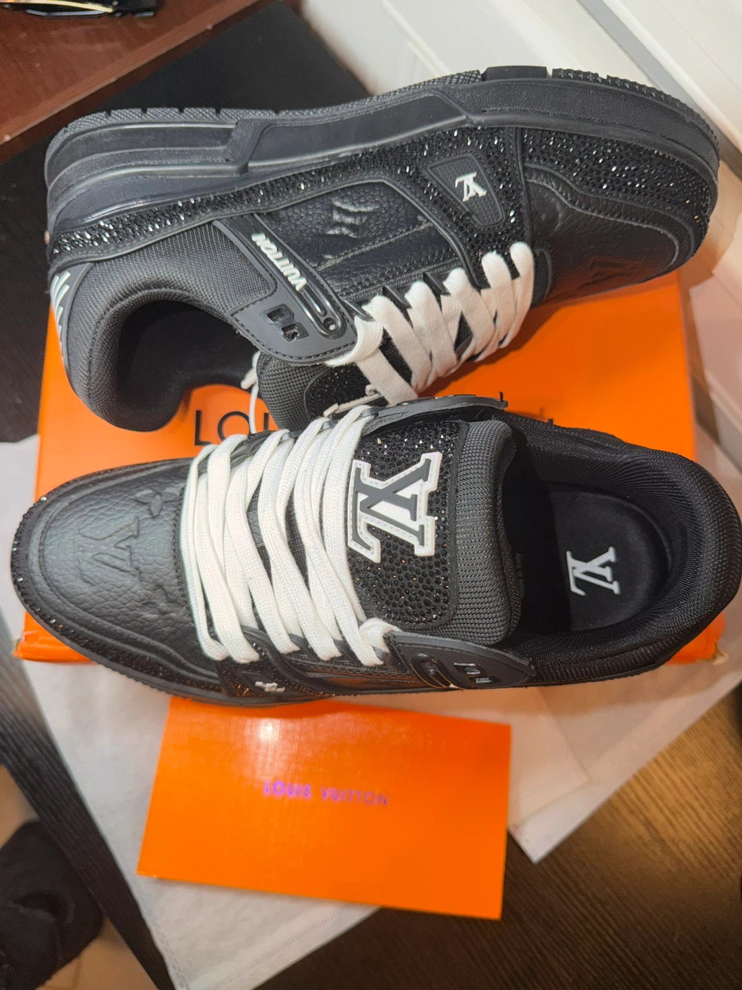 Louis Vuitton Black Rhinestone Sneakers - photo 2