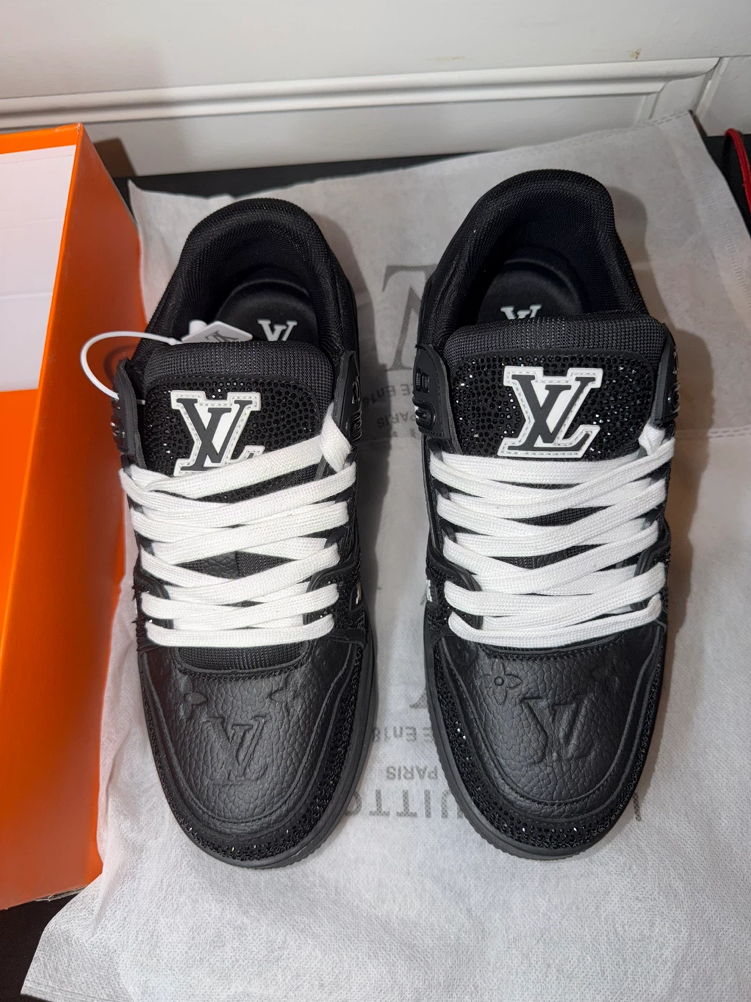 Louis Vuitton Black Rhinestone Sneakers - photo 4