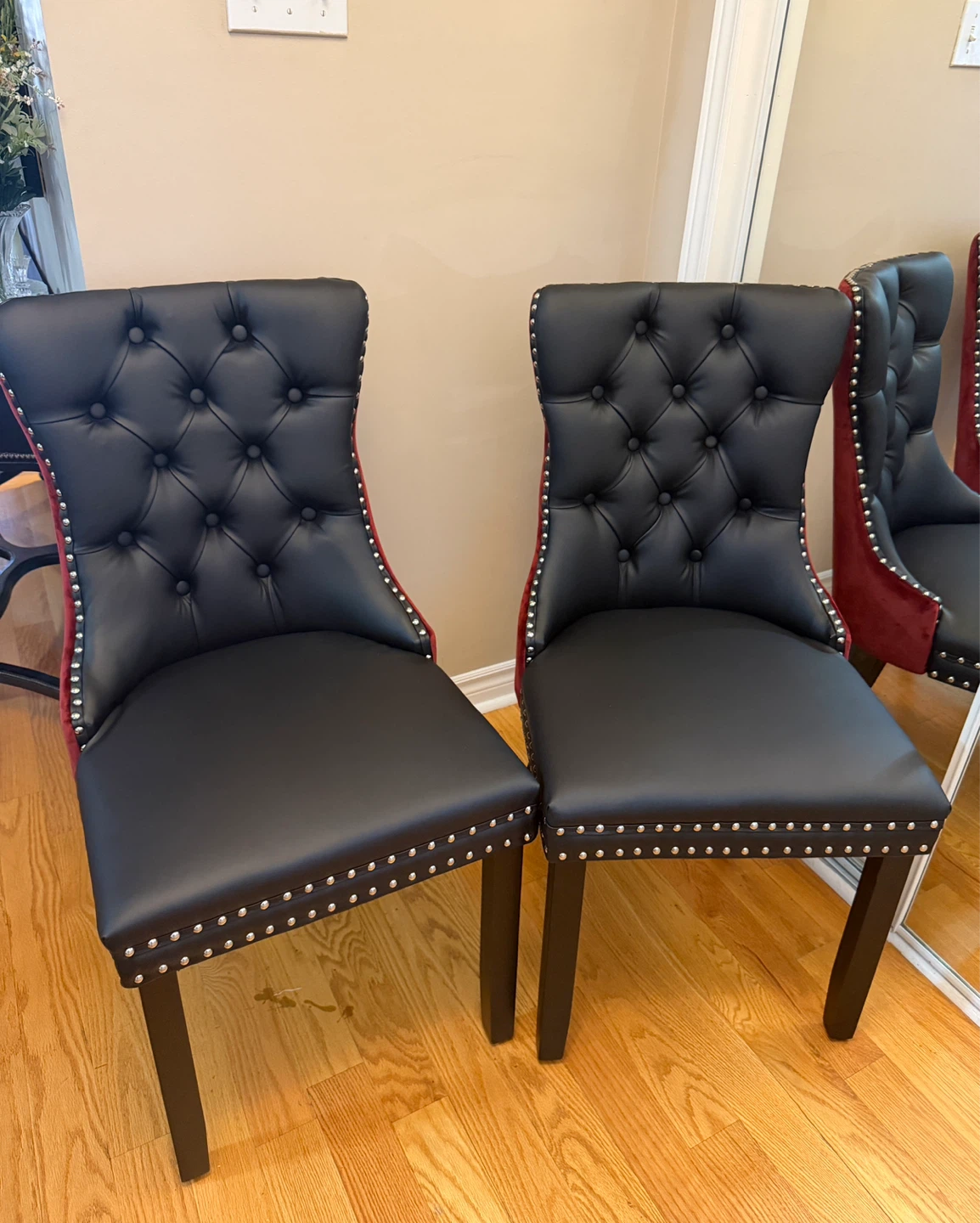 Velvet Dining Chairs - Set of 2 Brand New