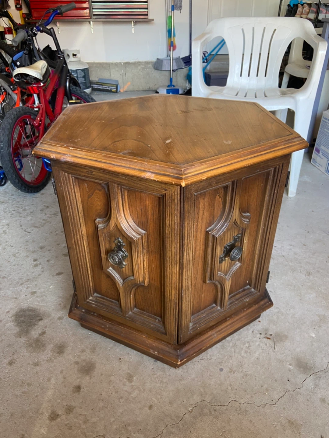 Wood side table