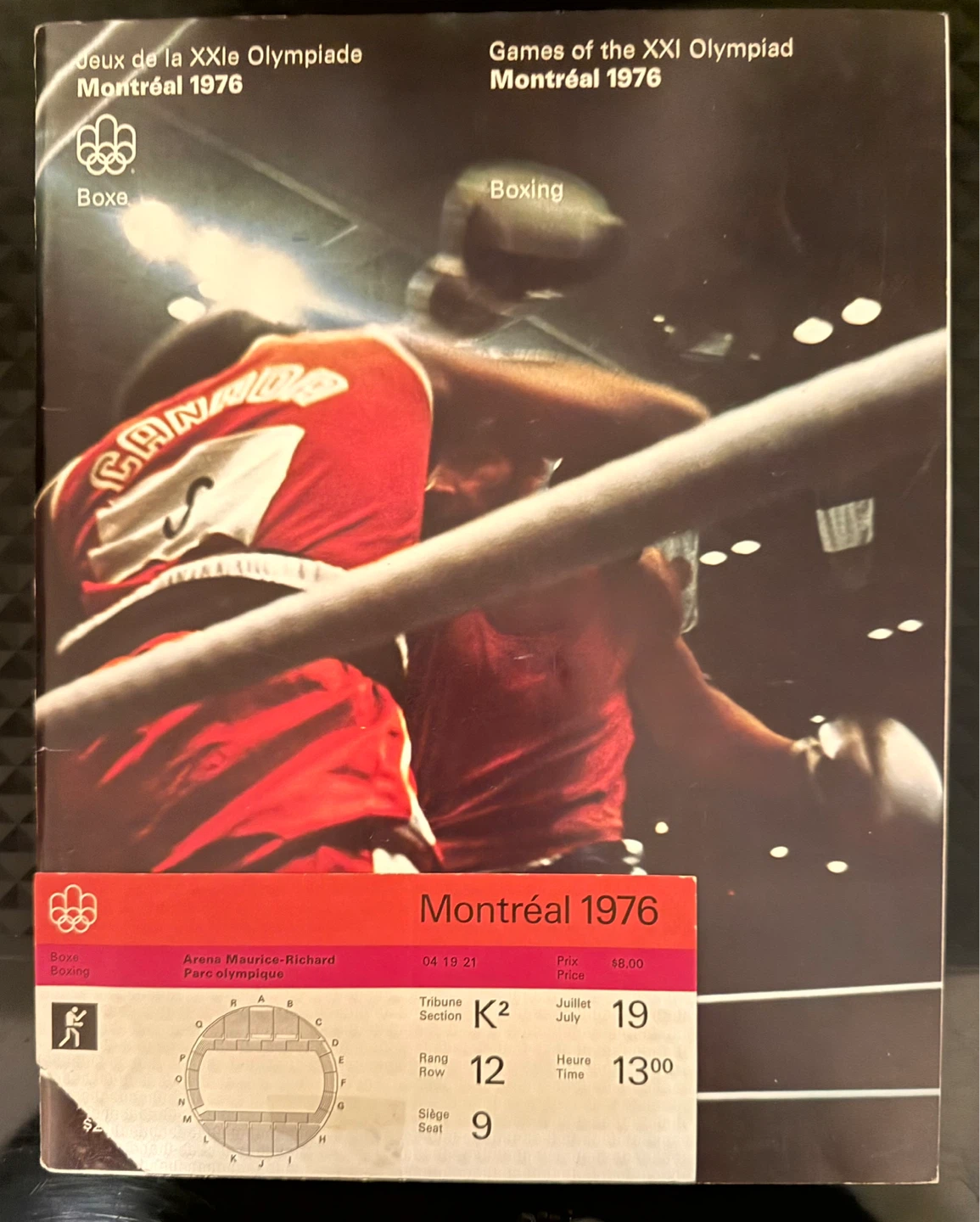 Montréal 1976 Olympics Boxing Ticket Stub - photo 2