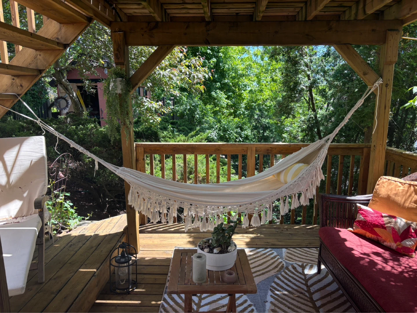 White Hammock with Tassels