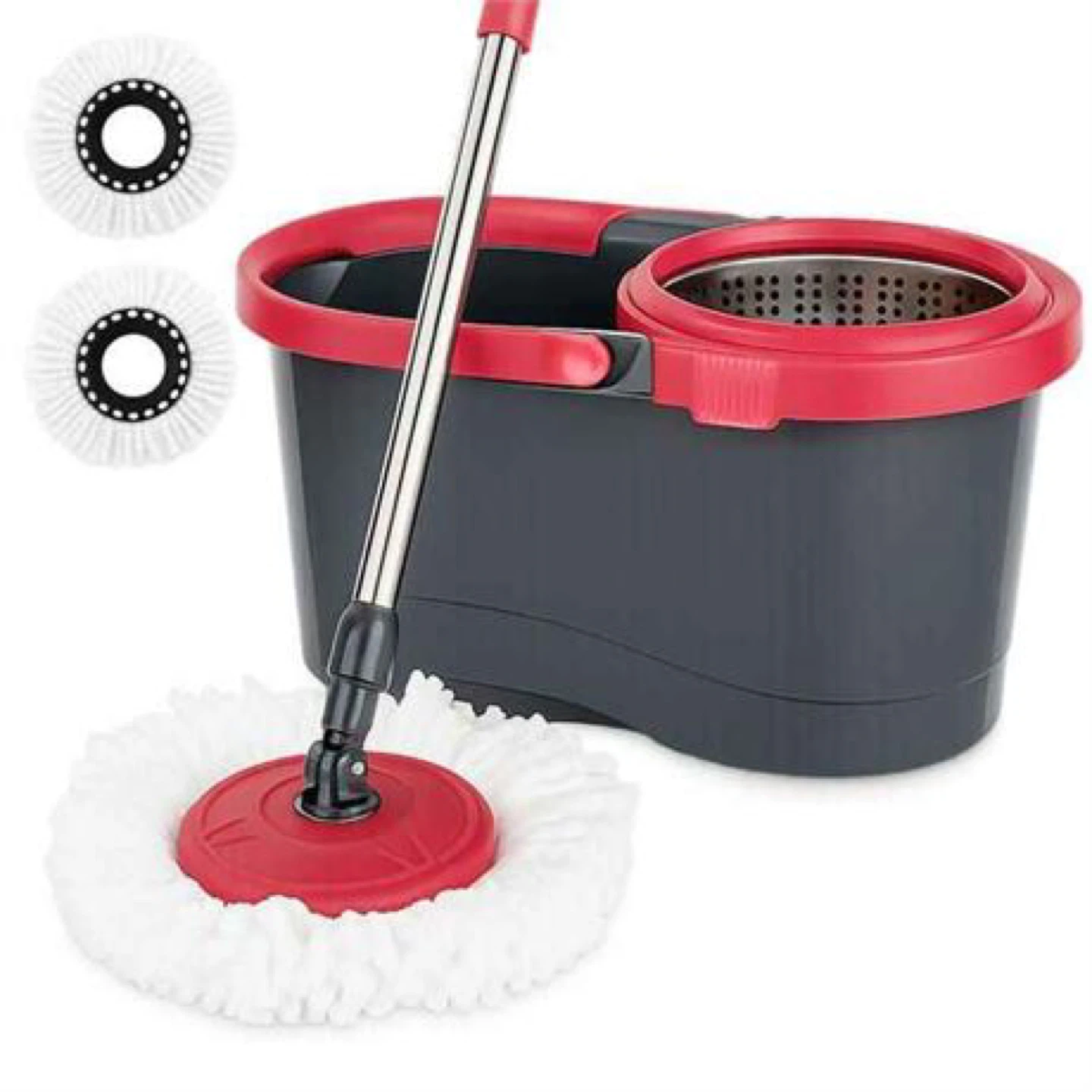 Livingbasics Hands-Free 360° Spin Mop Wringer with Bucket