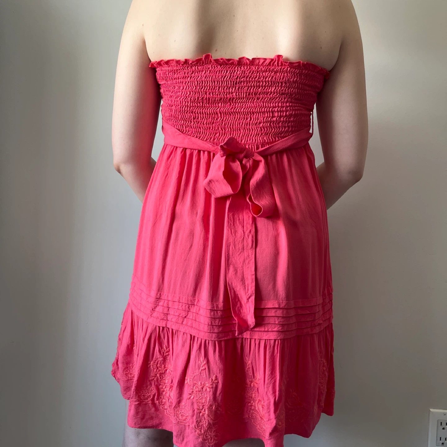 Bebe Strapless Smocked Pink Dress, Size XS - photo 3