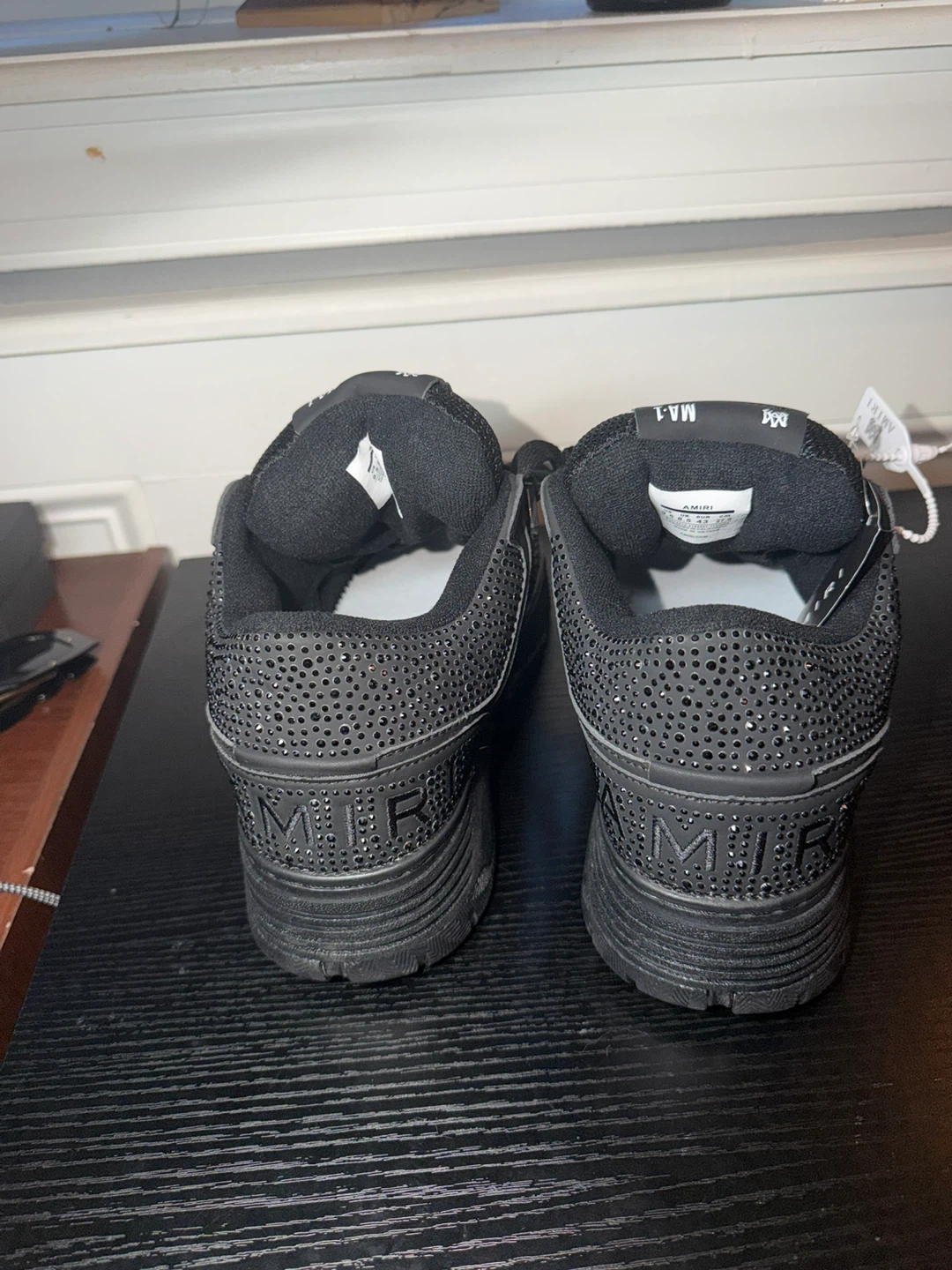 Amiri MA-1 Black Rhinestone Sneakers - photo 5