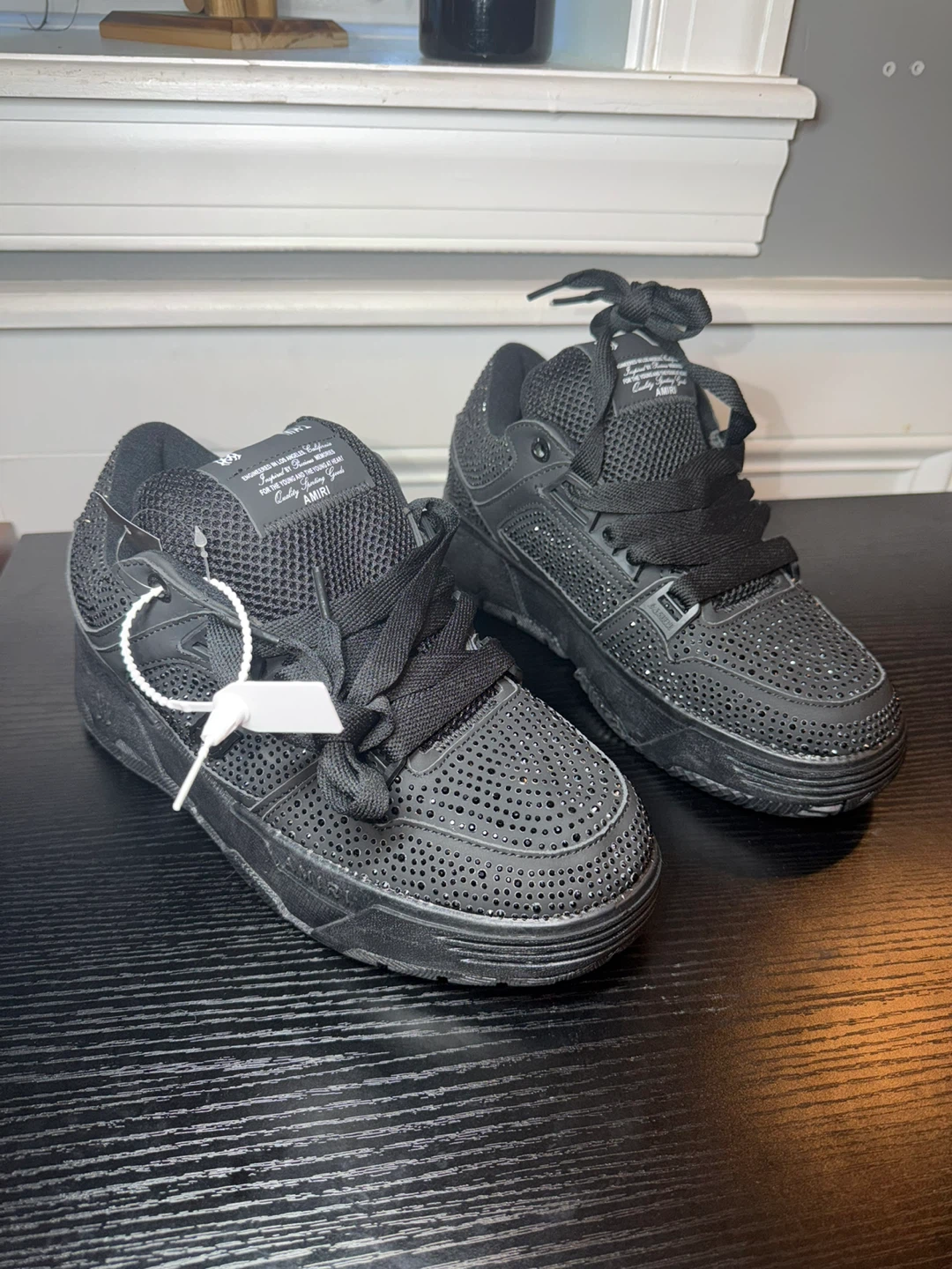 Amiri MA-1 Black Rhinestone Sneakers - photo 2