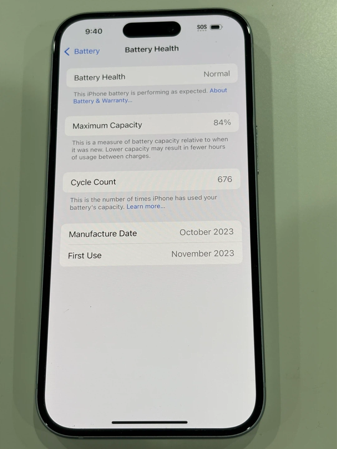 iPhone 15 128GB – 84% Battery – Unlocked – Sky Blue - photo 3