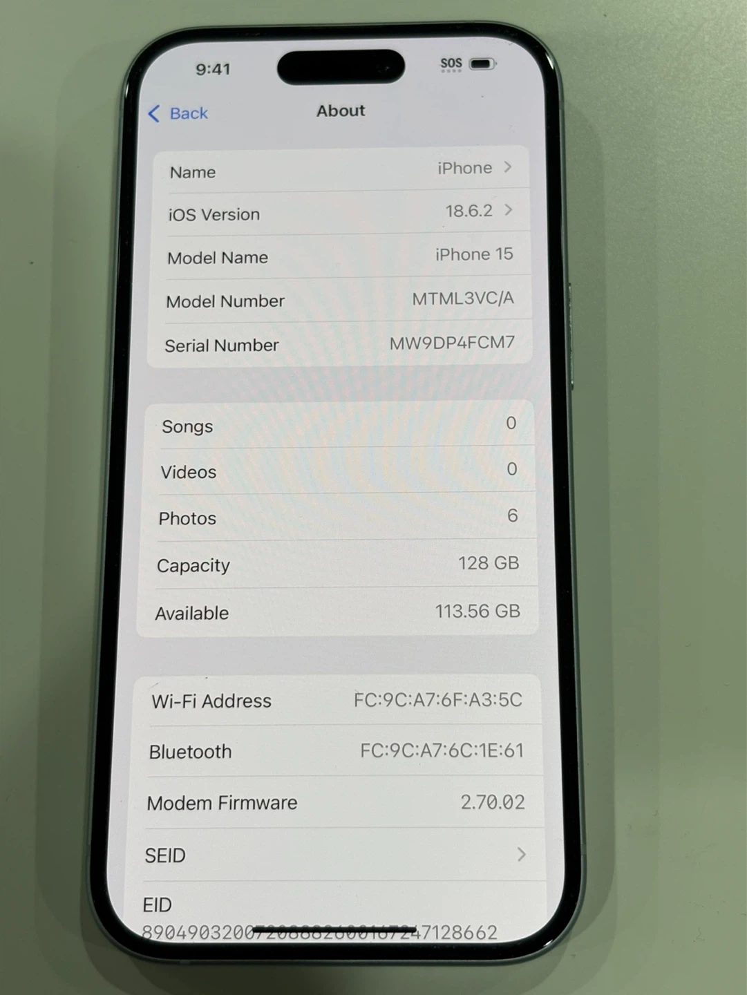 iPhone 15 128GB – 84% Battery – Unlocked – Sky Blue - photo 5