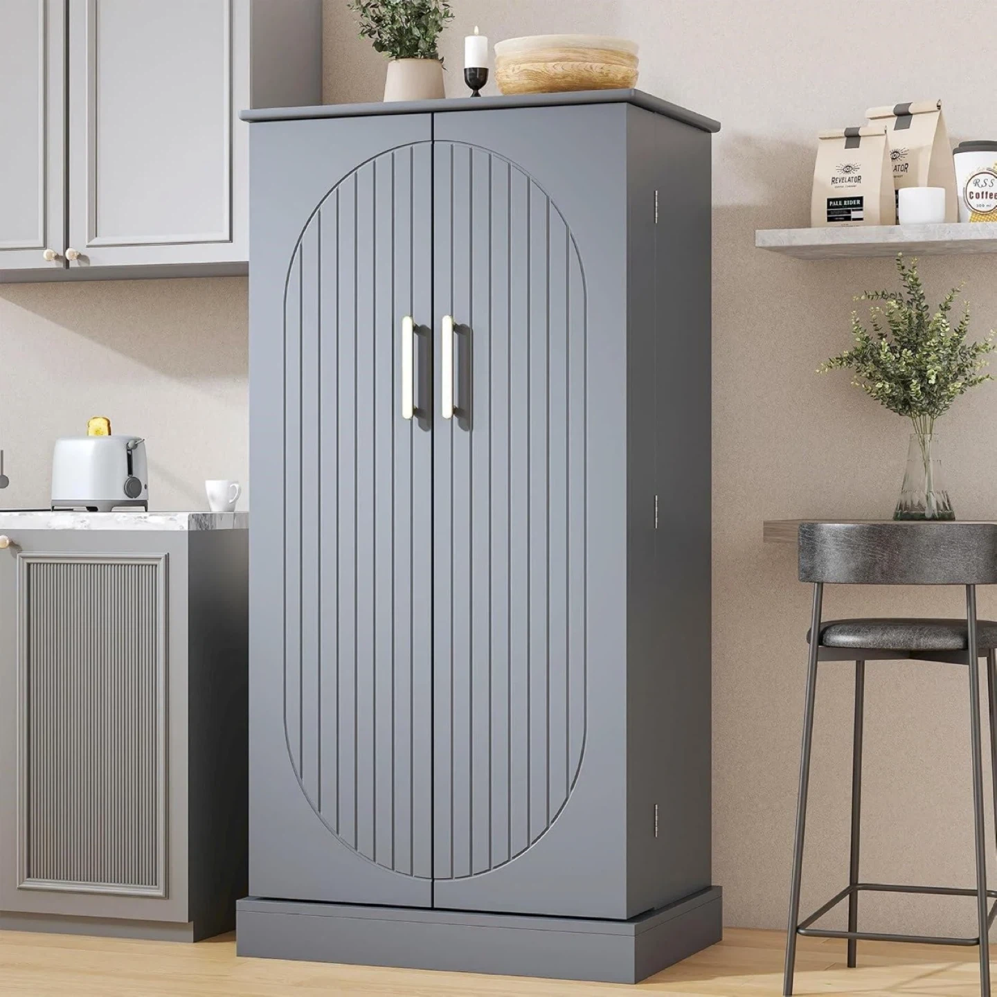 Grey Kitchen Storage Cabinet