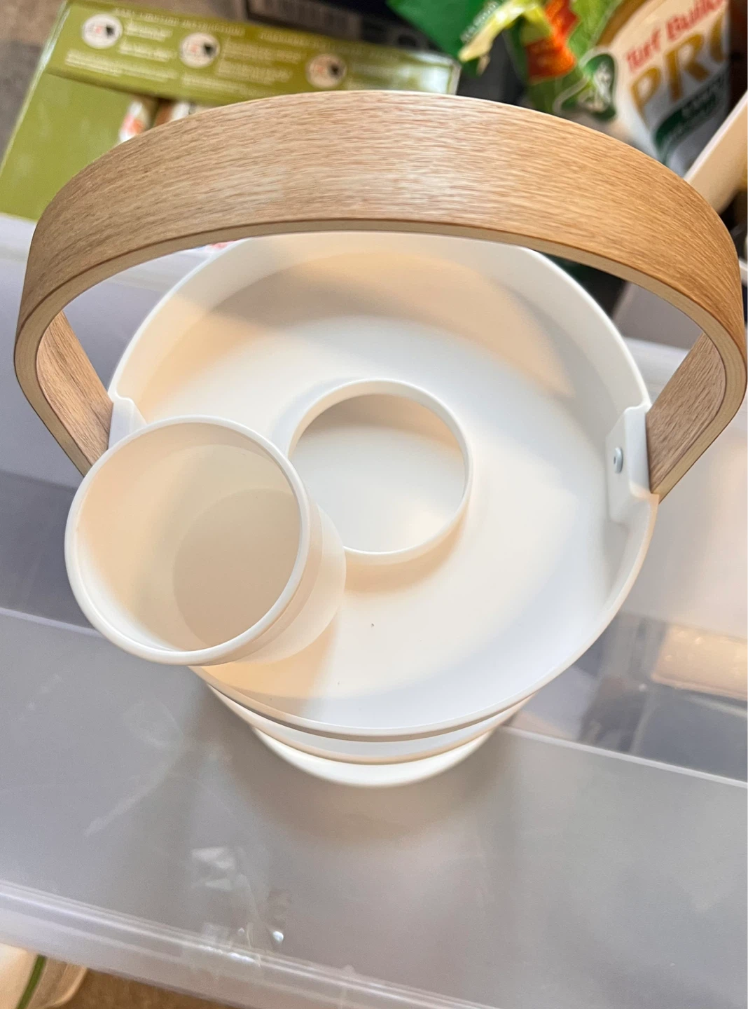 White 3-Tier Serving Stand with Wood Handle - photo 4