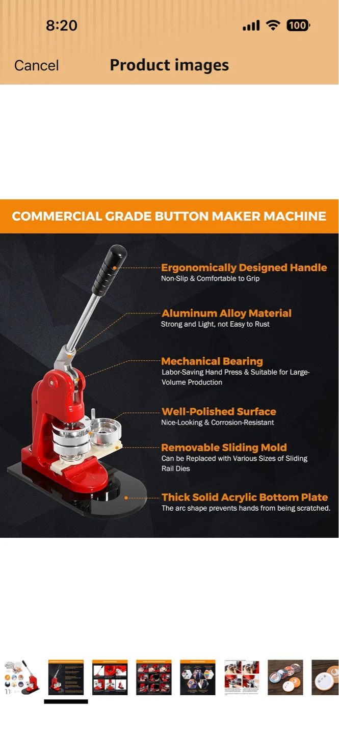 Red Button Maker Machine - photo 3