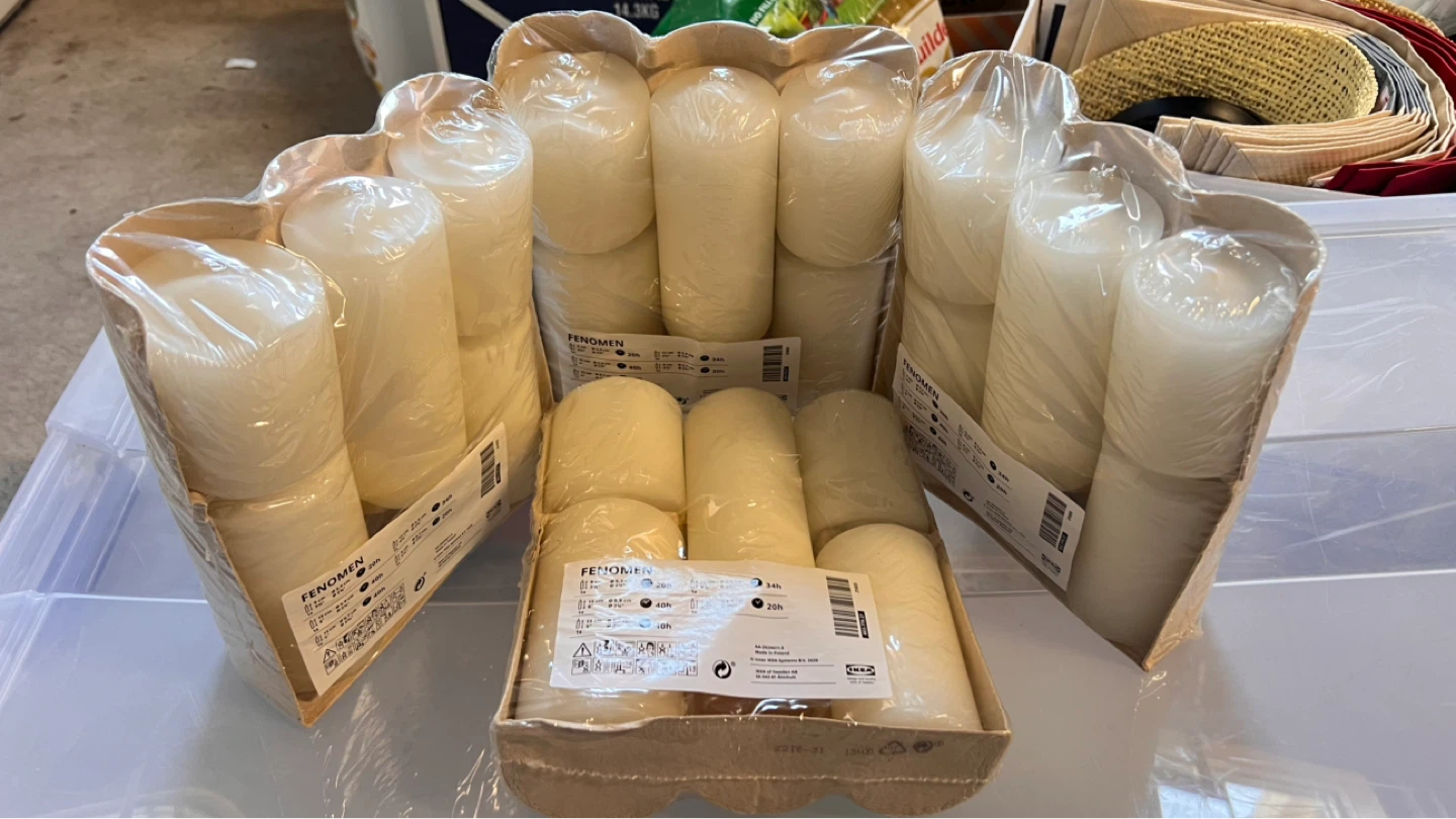 IKEA FENOMEN Pillar Candles - White