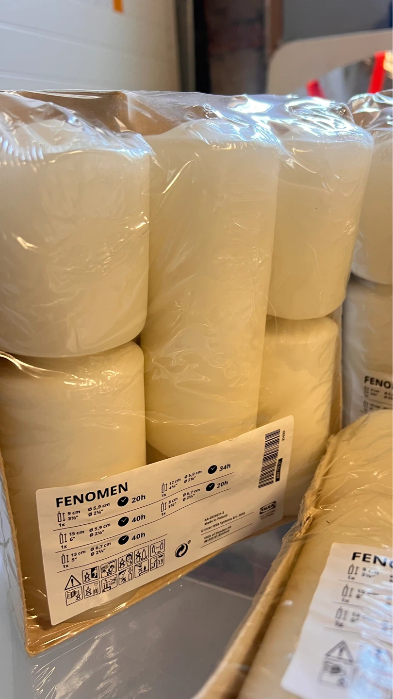 IKEA FENOMEN Pillar Candles - White - photo 5