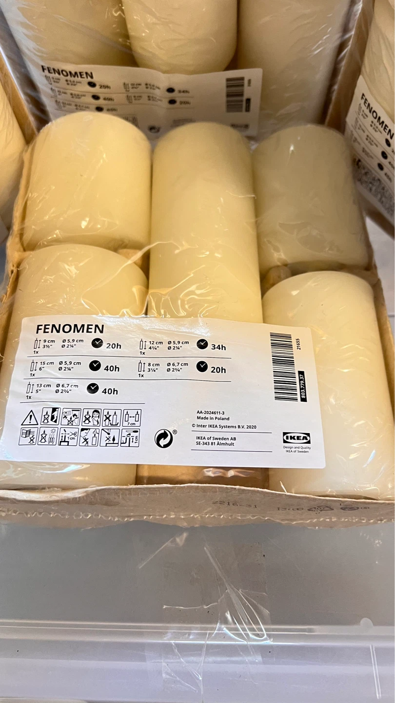 IKEA FENOMEN Pillar Candles - White - photo 3