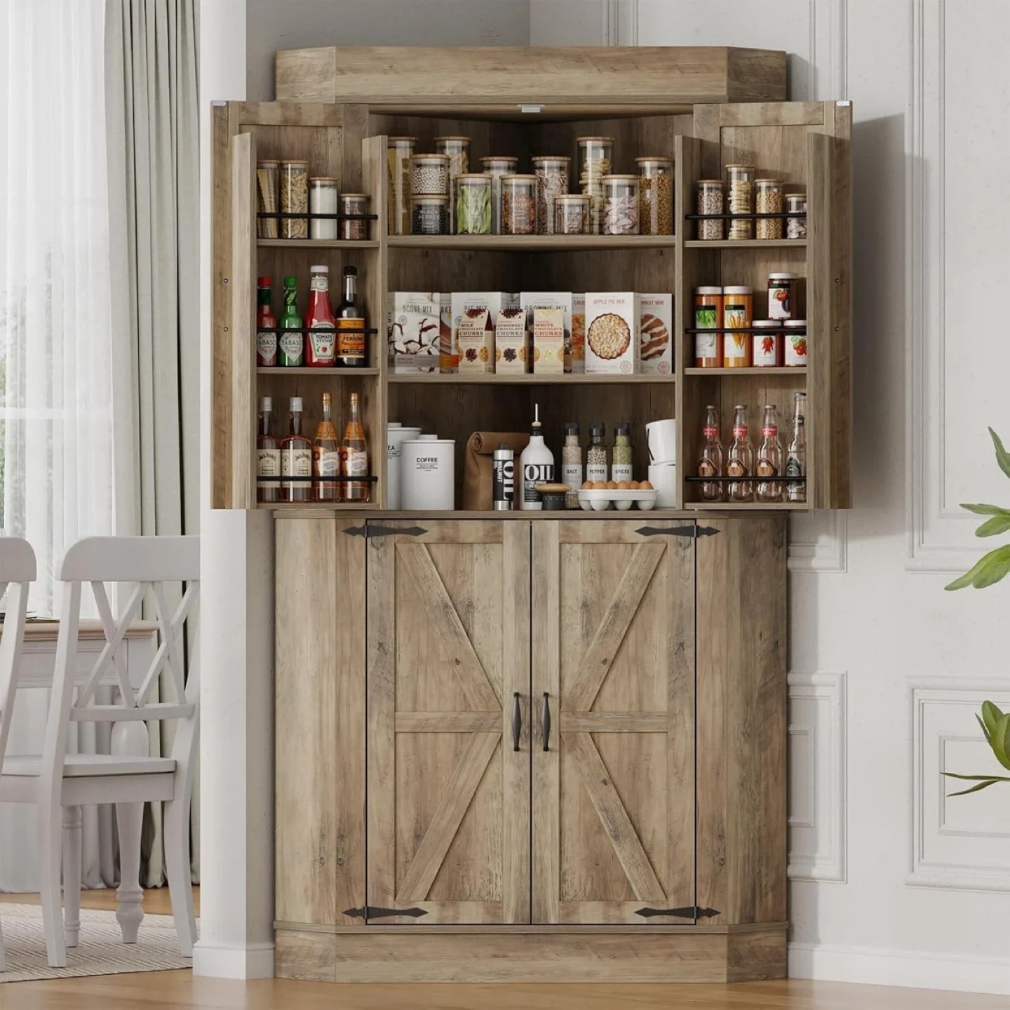 Corner Storage Cabinet with Doors