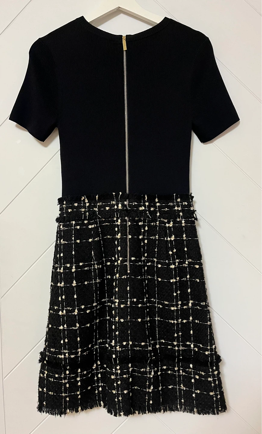 Ted Baker Black Dress with Tweed Skirt Size 4 US - photo 2