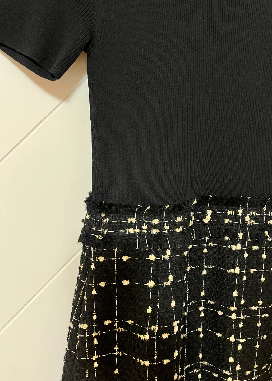 Ted Baker Black Dress with Tweed Skirt Size 4 US - photo 5