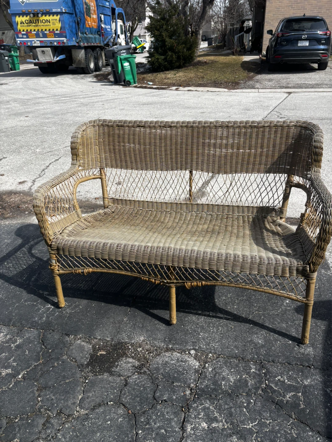 Wicker Loveseat Bench