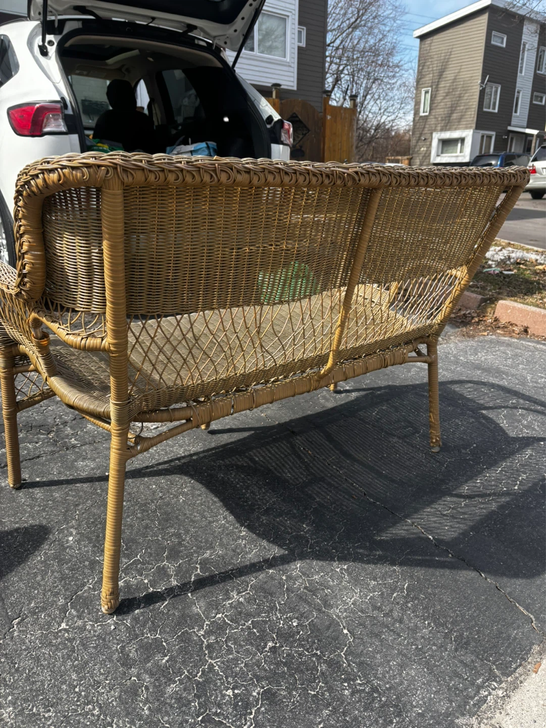 Wicker Loveseat Bench - photo 3