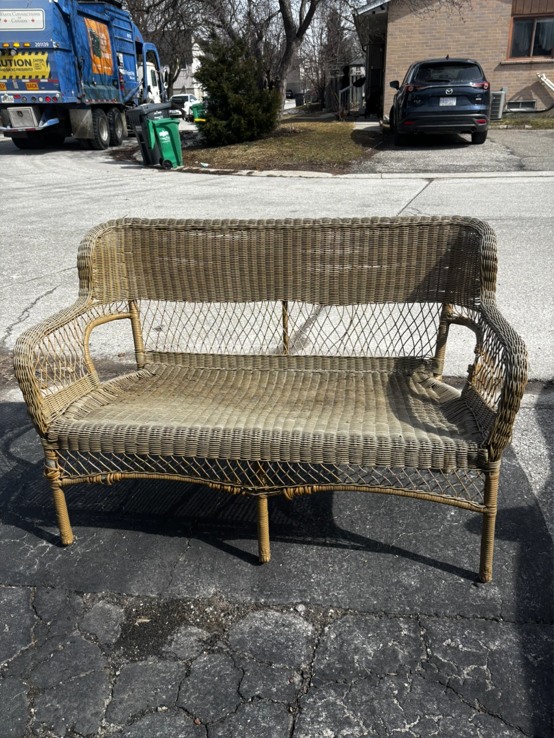 Wicker Loveseat Bench - photo 2