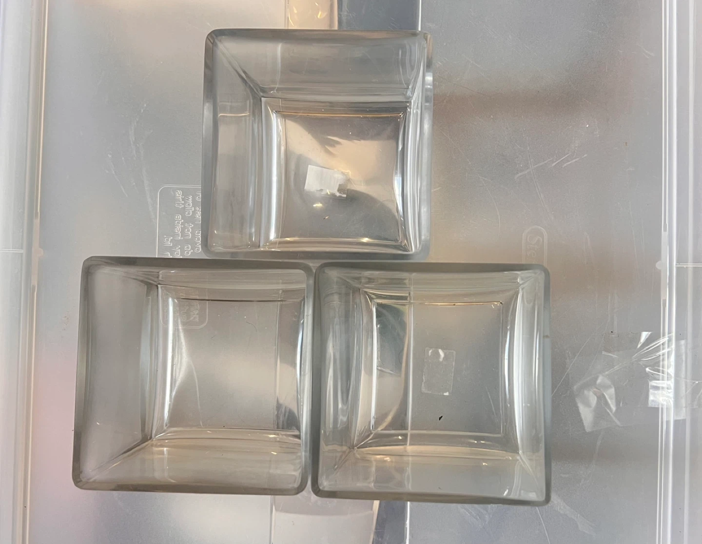 Set of 3 Clear Glass Square Vases/Candle Holders - photo 4