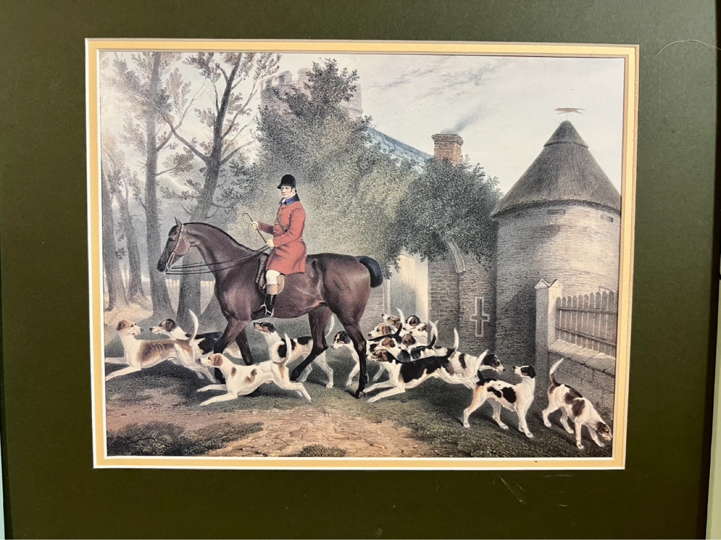 Framed Fox Hunting Scene Art Print - photo 3