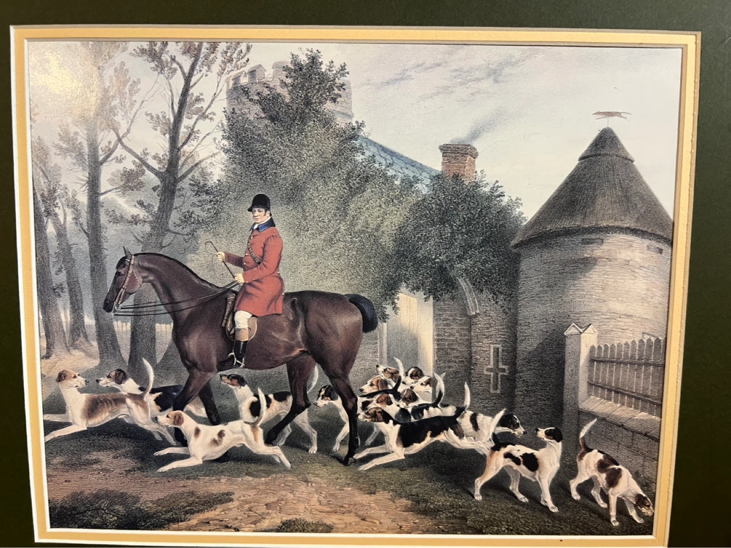 Framed Fox Hunting Scene Art Print - photo 4