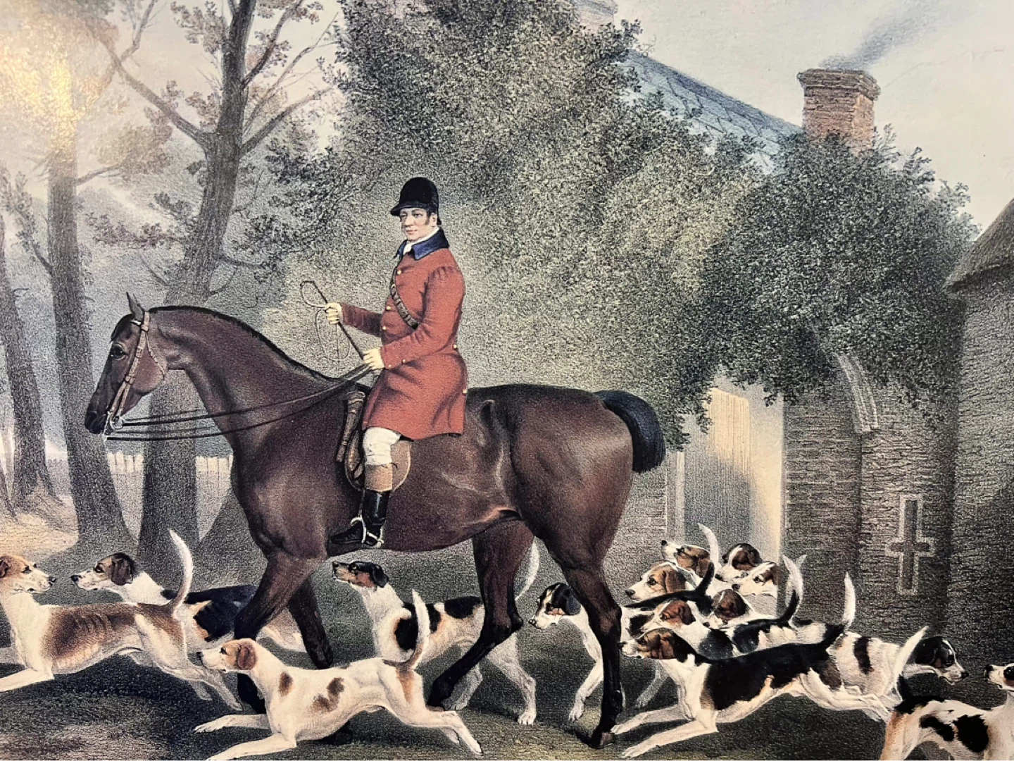 Framed Fox Hunting Scene Art Print - photo 5