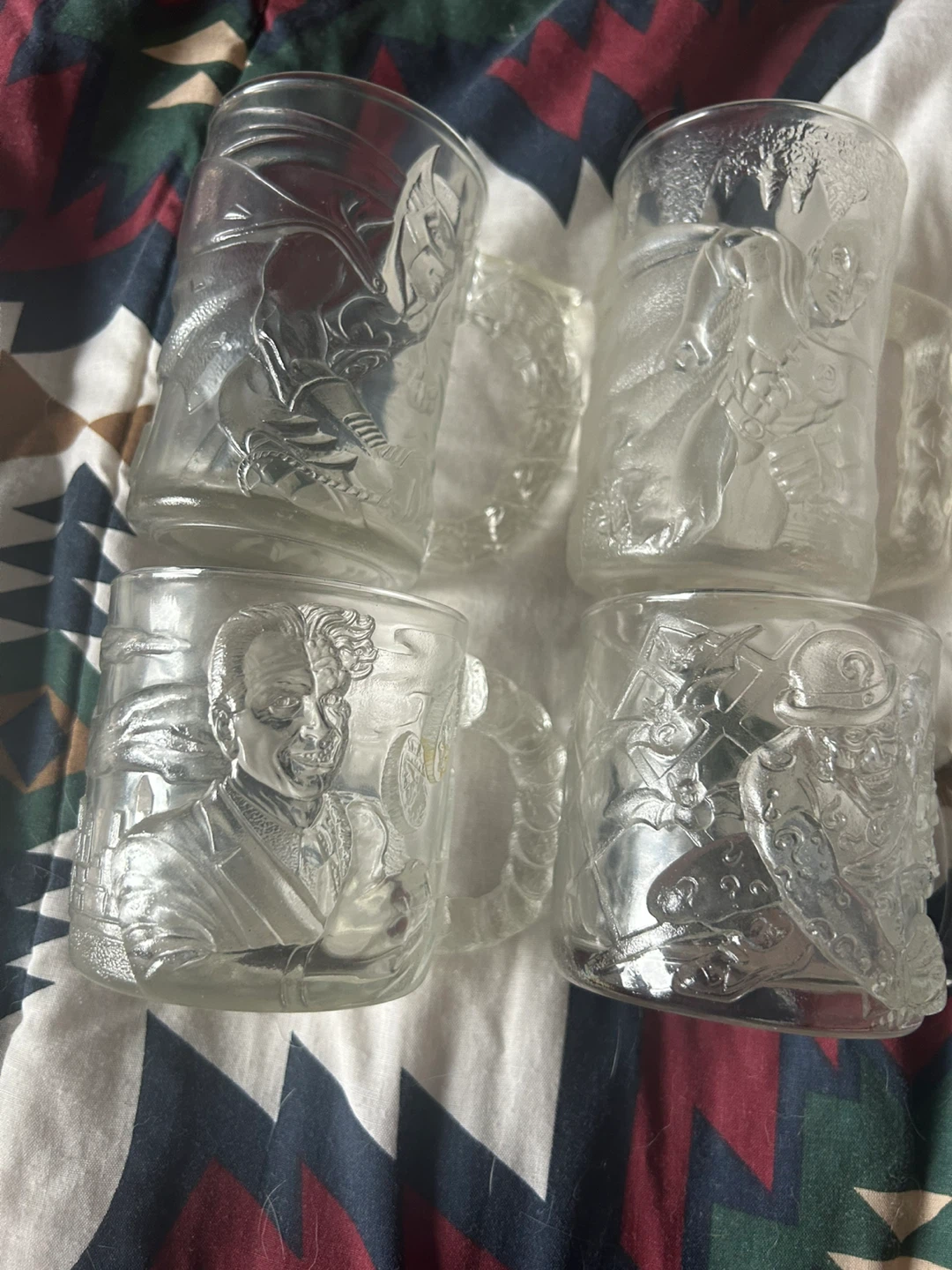 Set of 4 Batman Glass Mugs