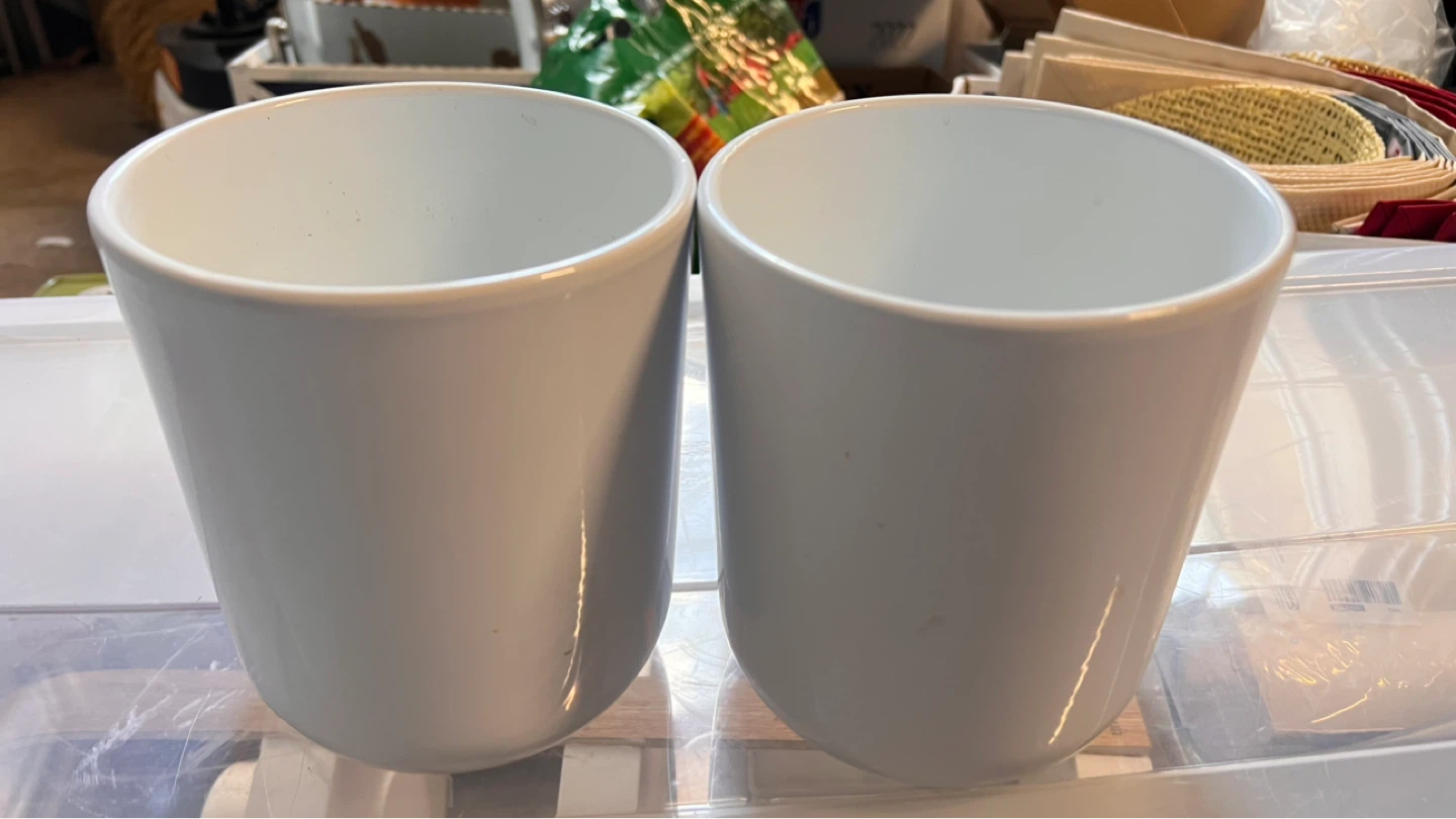 2 white Ceramic Planters