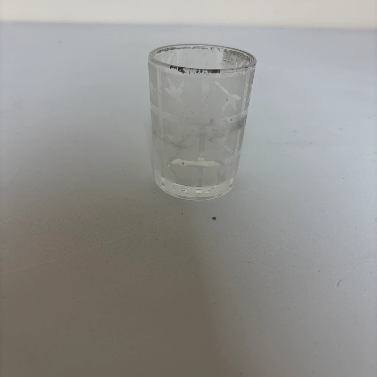 Clear Etched Glass Shot Glass