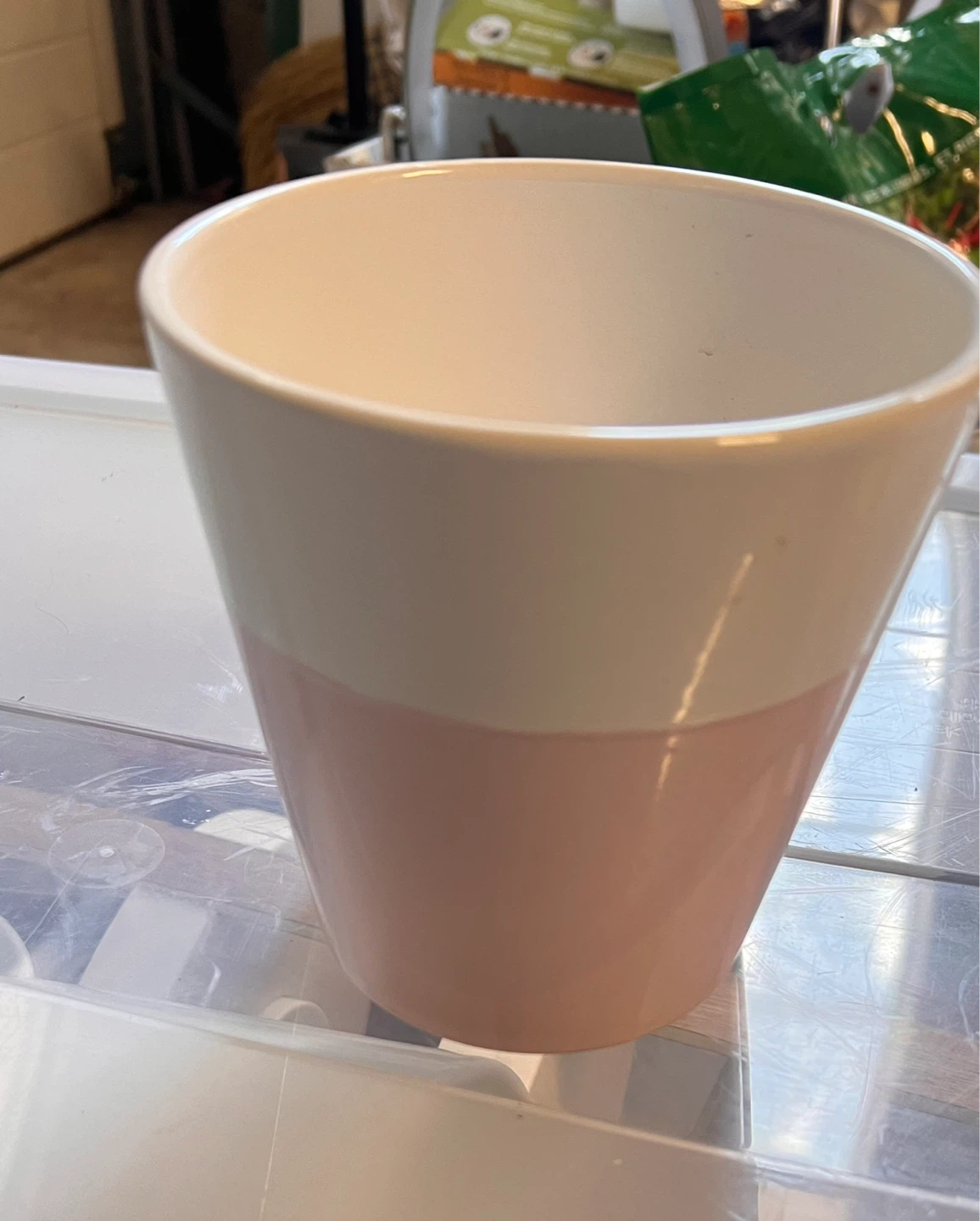 Two-Tone White Pink Planter