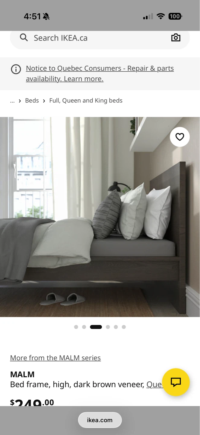 IKEA MALM bed frame queen size