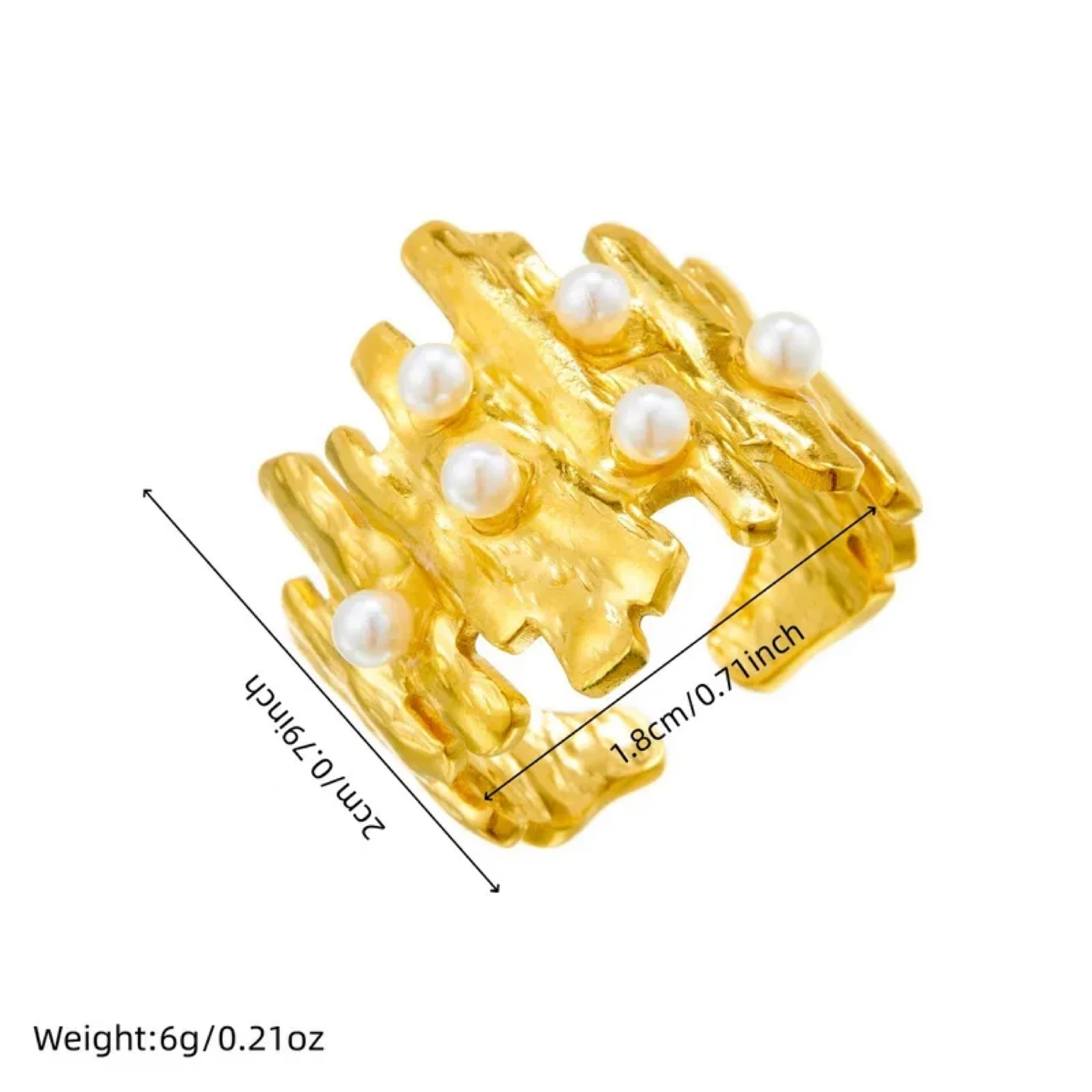 Pearl Glow Open Ring (Stainless Steel) - photo 4
