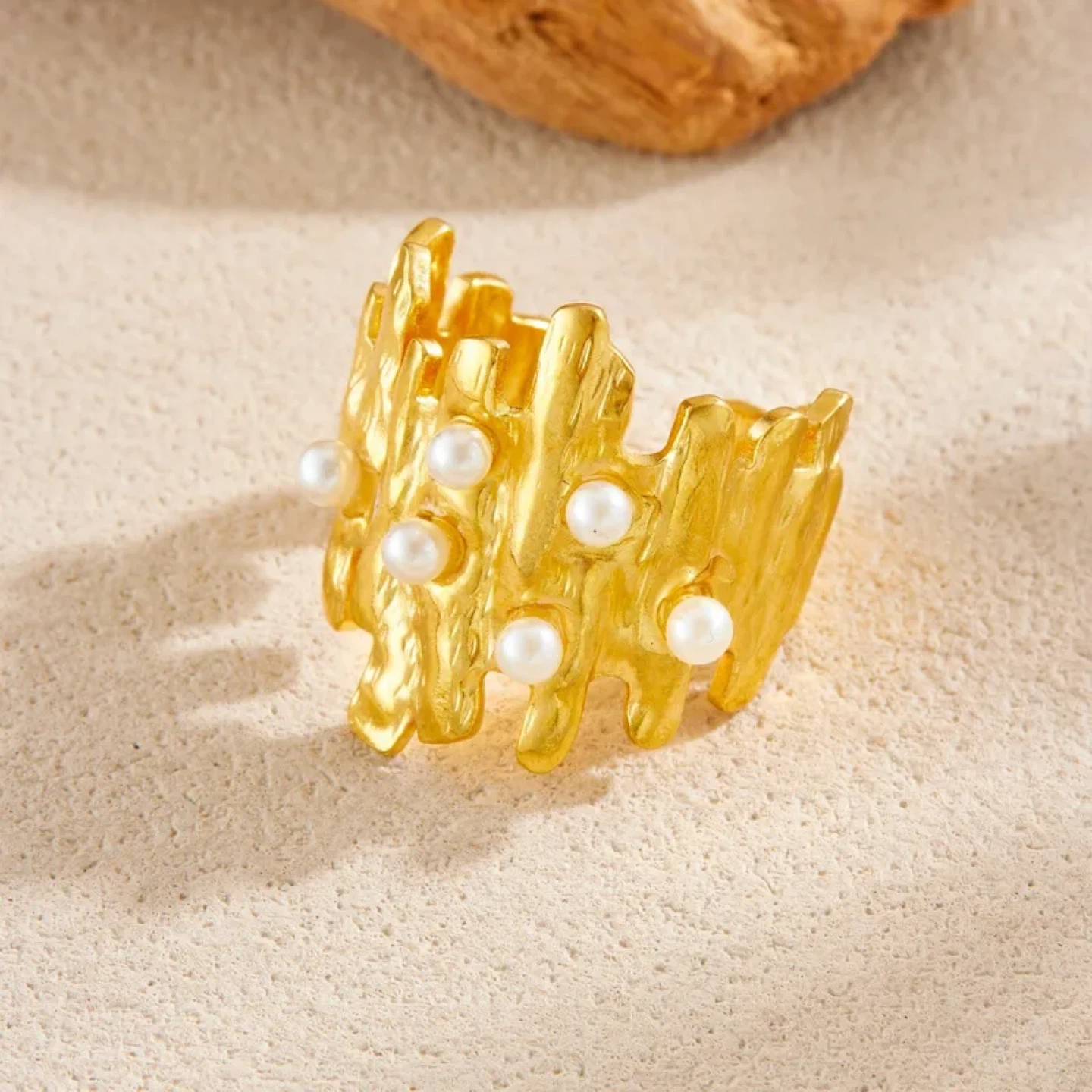 Pearl Glow Open Ring (Stainless Steel) - photo 2