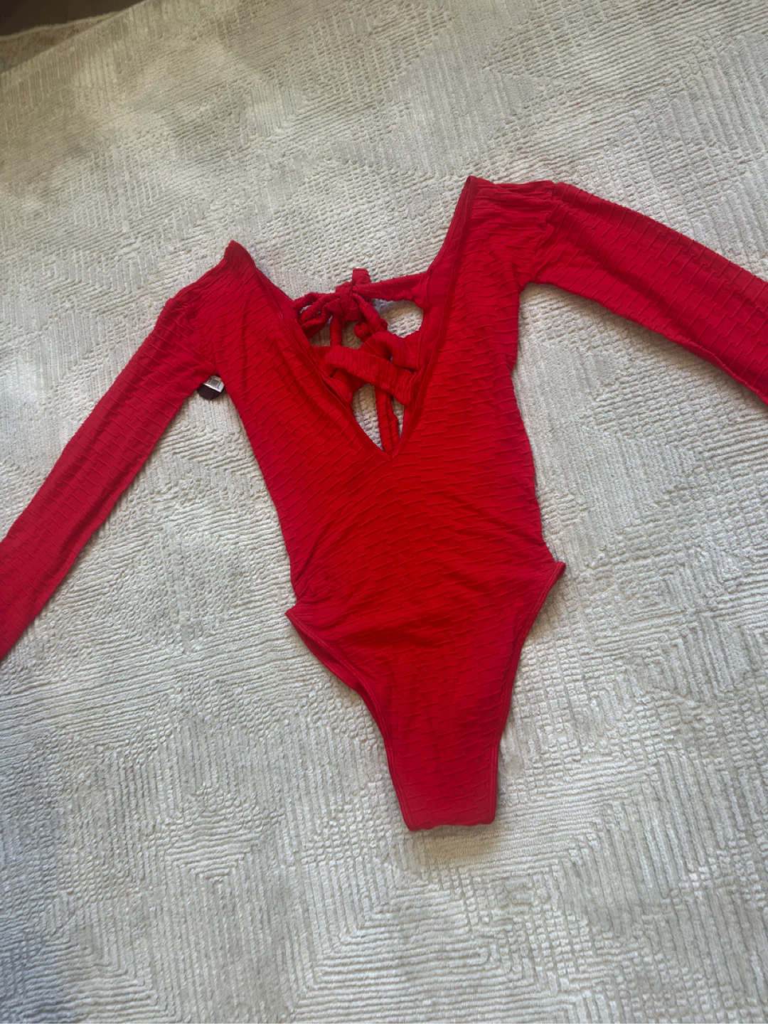 New Textured Long Sleeve Bodysuit - photo 2