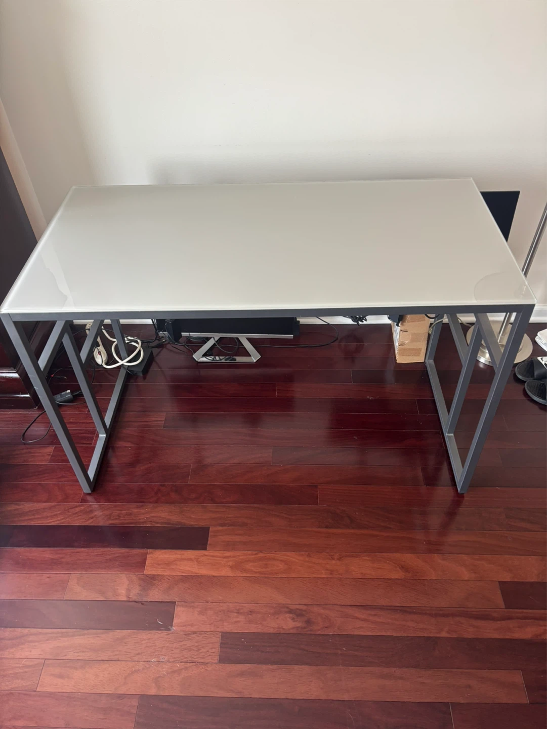 Metal Desk with Glass Top