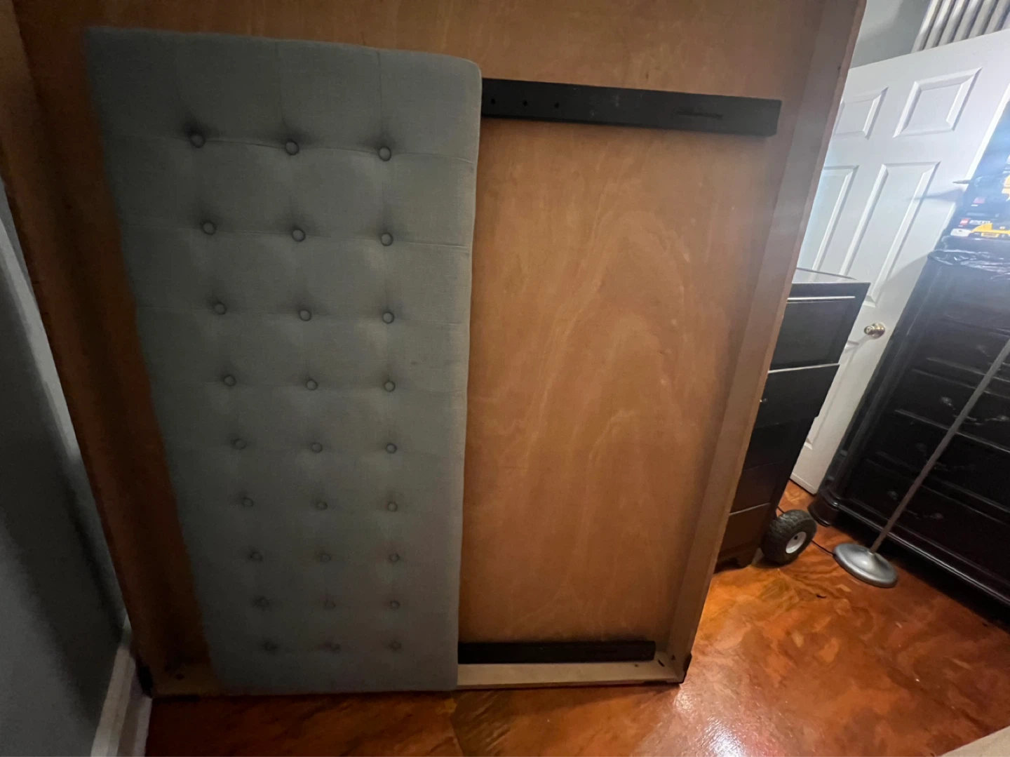 Wood Queen bed frame and headboard