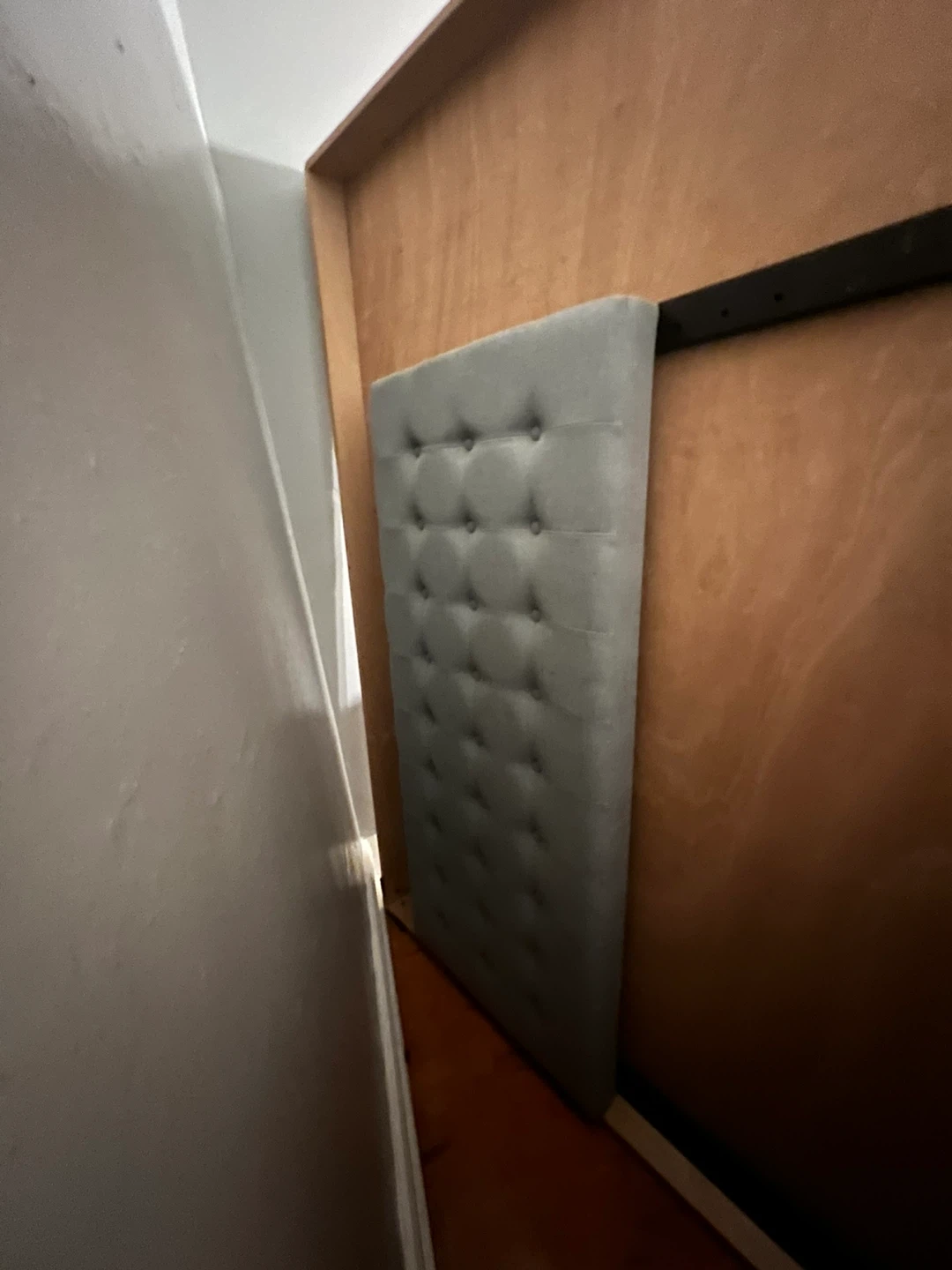 Wood Queen bed frame and headboard - photo 2