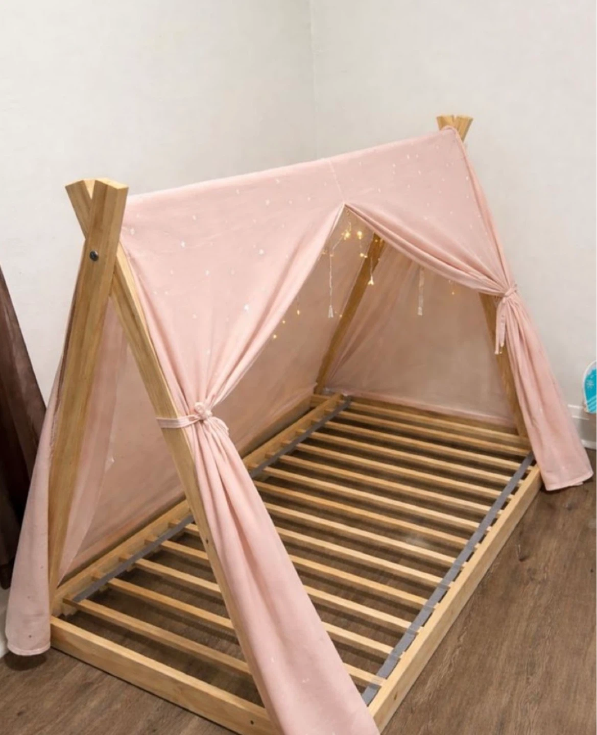 Wooden Tent Bed Frame with Mattress