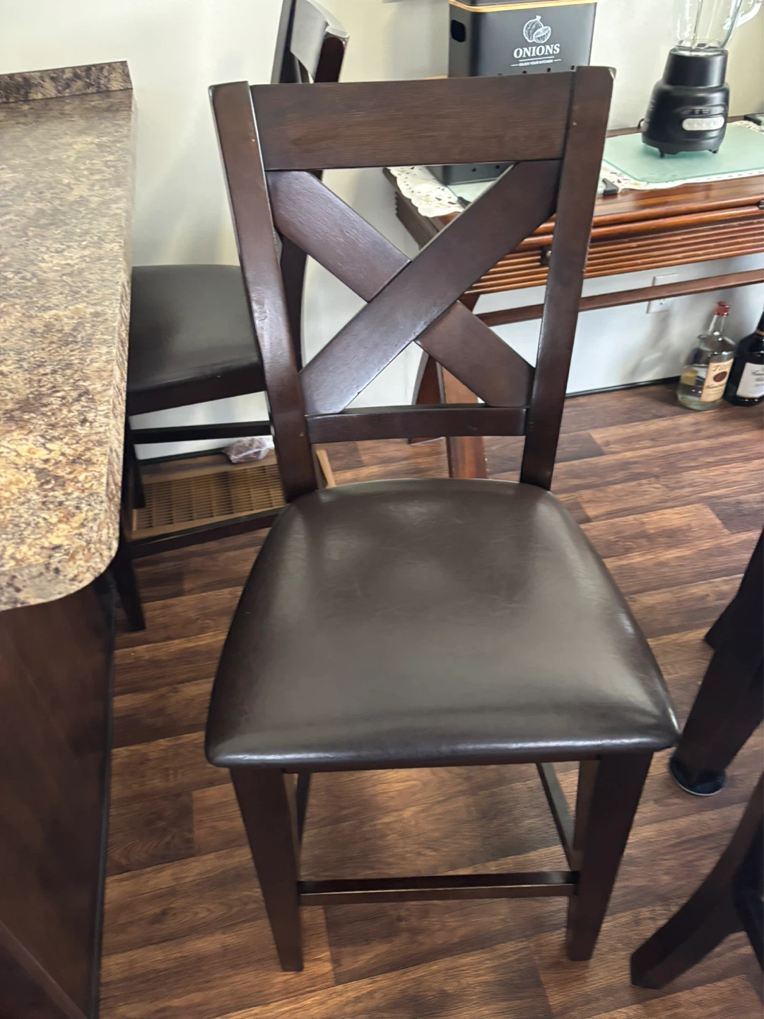 High pub style dinning table and 8 chairs - photo 5