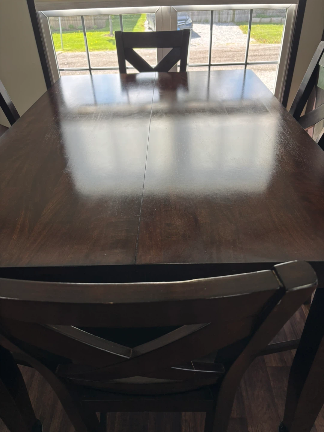 High pub style dinning table and 8 chairs - photo 2