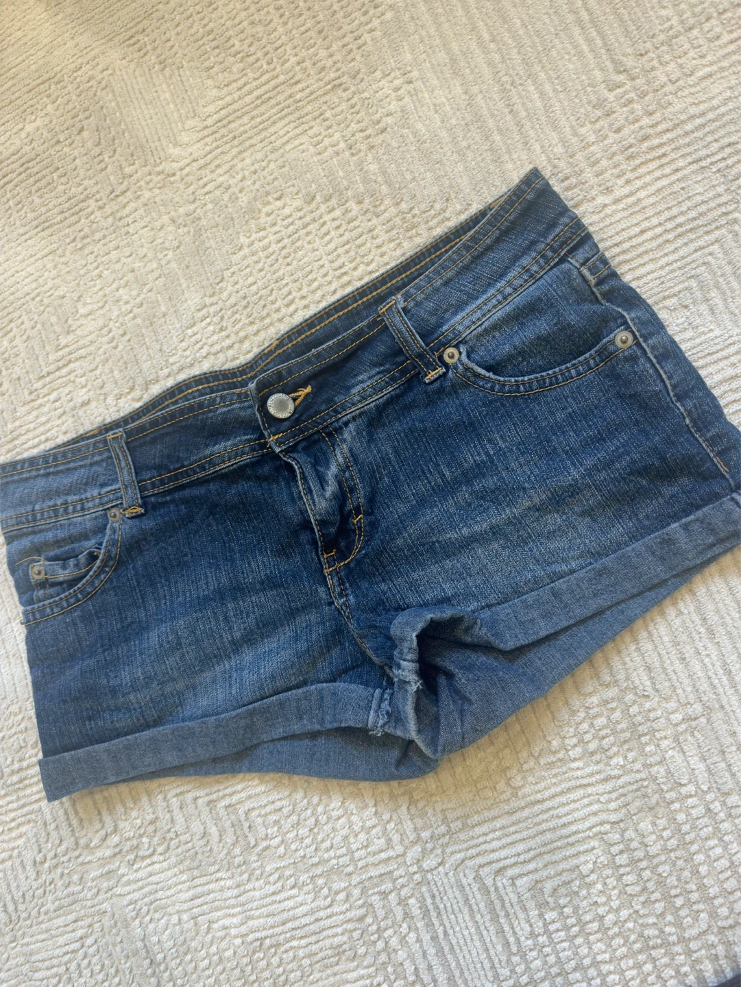 y2k blue notes Women's Blue Denim Shorts - photo 2