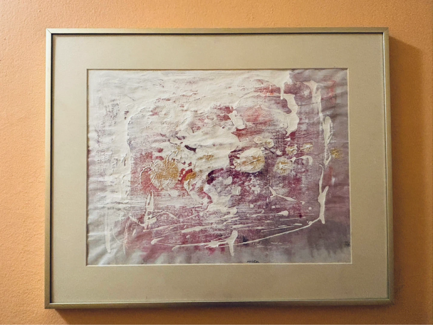 Abstract Oil Painting in Golden Frame